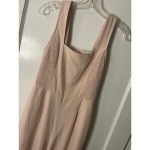 Speechless Smocked Cropped Jumpsuit Womens Size‎ S Square Neck Sleeveless Pink